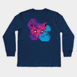 Tripple color cat Kids Long Sleeve T-Shirt